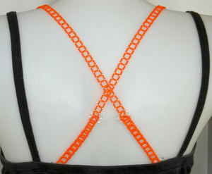 Orange Adjustable Beaded Bra Straps DIY Kit
