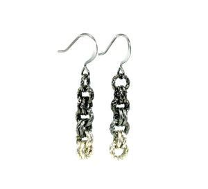 DIY Chain Mail Gunmetal Antique Silver Ombre Earrings Kit