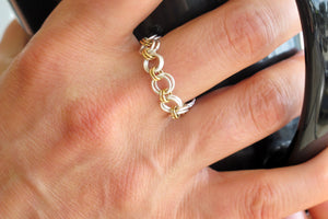 DIY Chain Mail Silver and Gold Mini Link Ring Kit