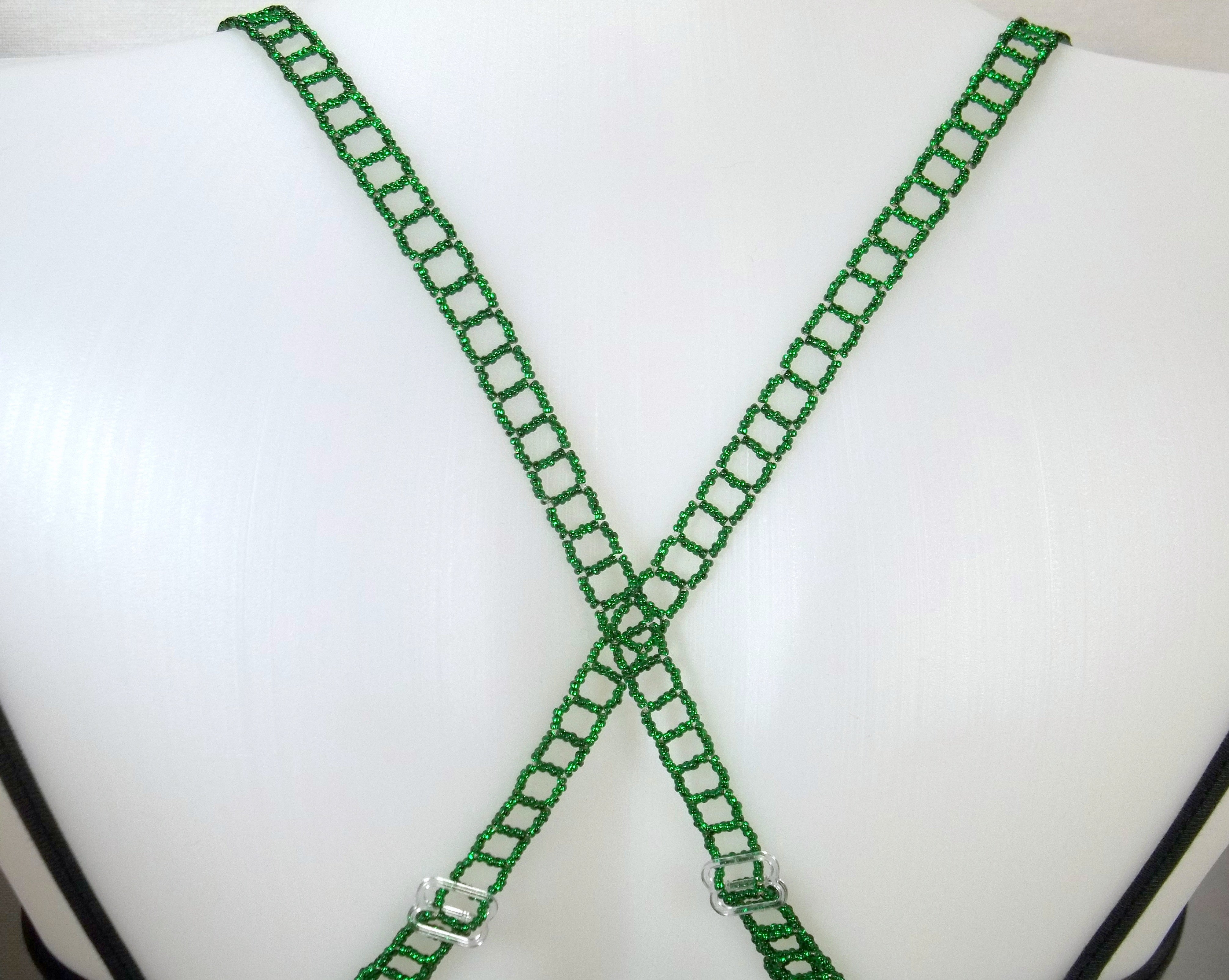Green Adjustable Beaded Bra Straps DIY Kit