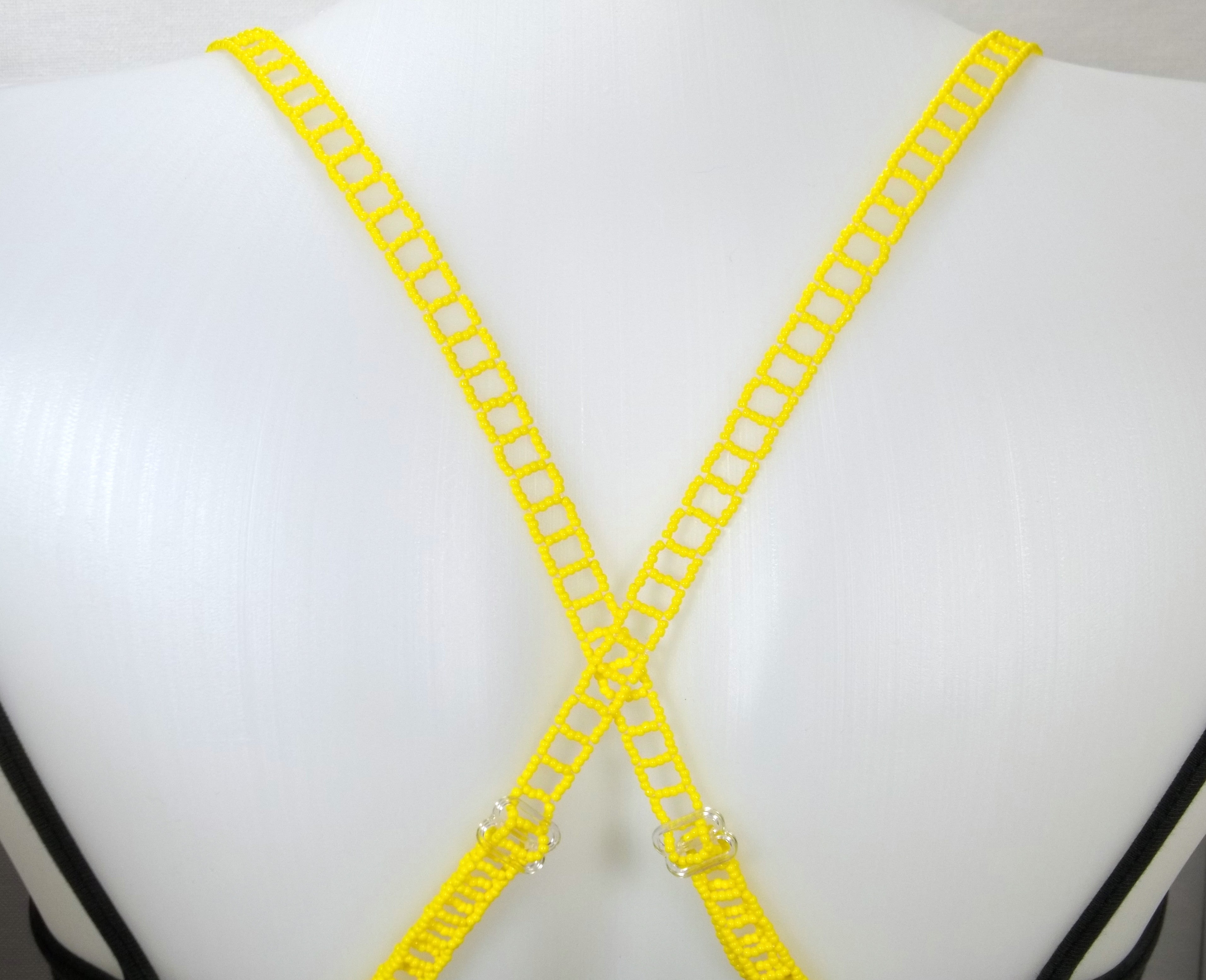 Yellow Adjustable Beaded Bra Straps DIY Kit