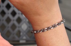 DIY Twisted Chain Mail Gunmetal and Silver Bracelet Kit