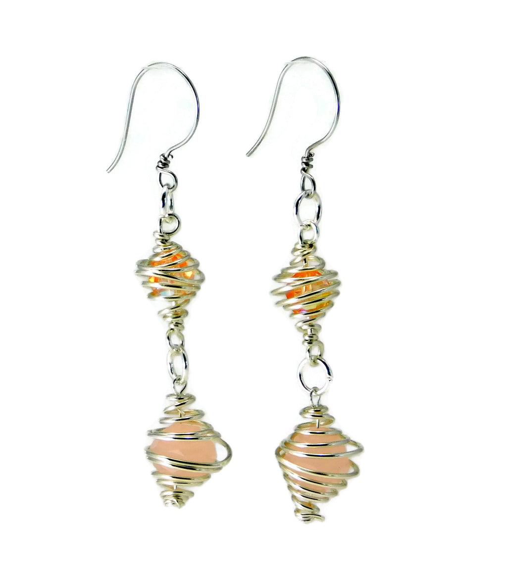 Caged Swarovski Crystal Earrings DIY Wire Wrapping Kit