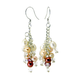 Swarovski and Freshwater Pearl Cluster Earrings DIY Wire Wrapping Kit