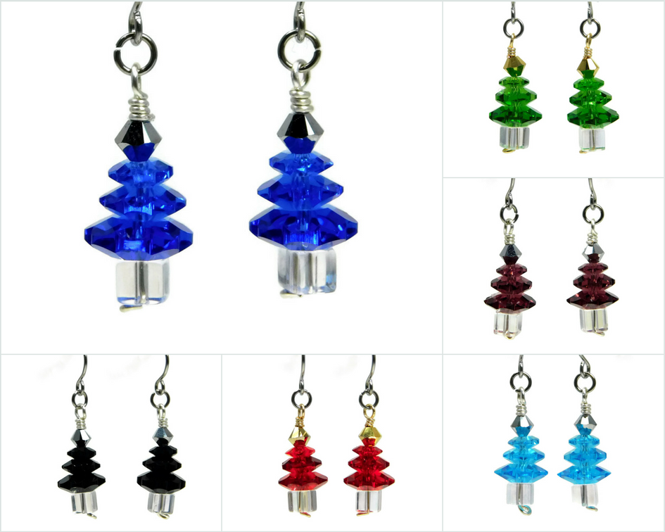 Swarovski Christmas Tree Earrings Kit for Wire Wrapping Swarovski Chri ...